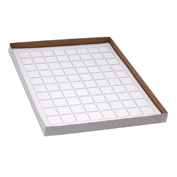 Label Sheets, Cryo, 25x25mm, for Microscope Slides, 20 Sheets, 80 Labels per Sheet, White, 1600PK
